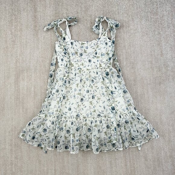 Francesca’s Audrey Parks Floral Mini Dress S With Bow Tie Straps - Picture 1 of 11